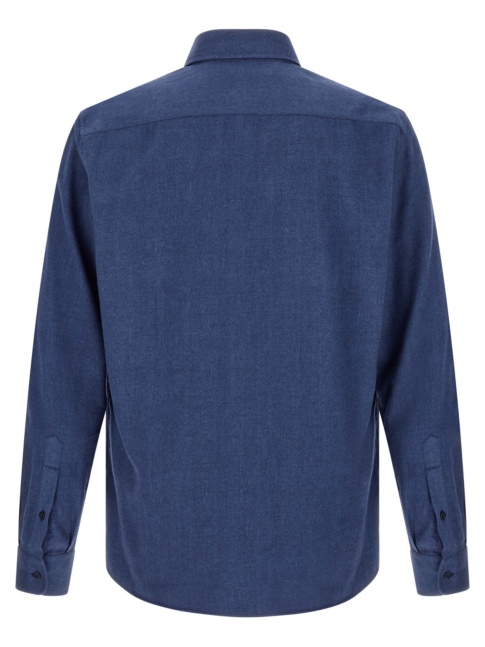 Brunello Cucinelli Blue Cotton Men's Blouse
