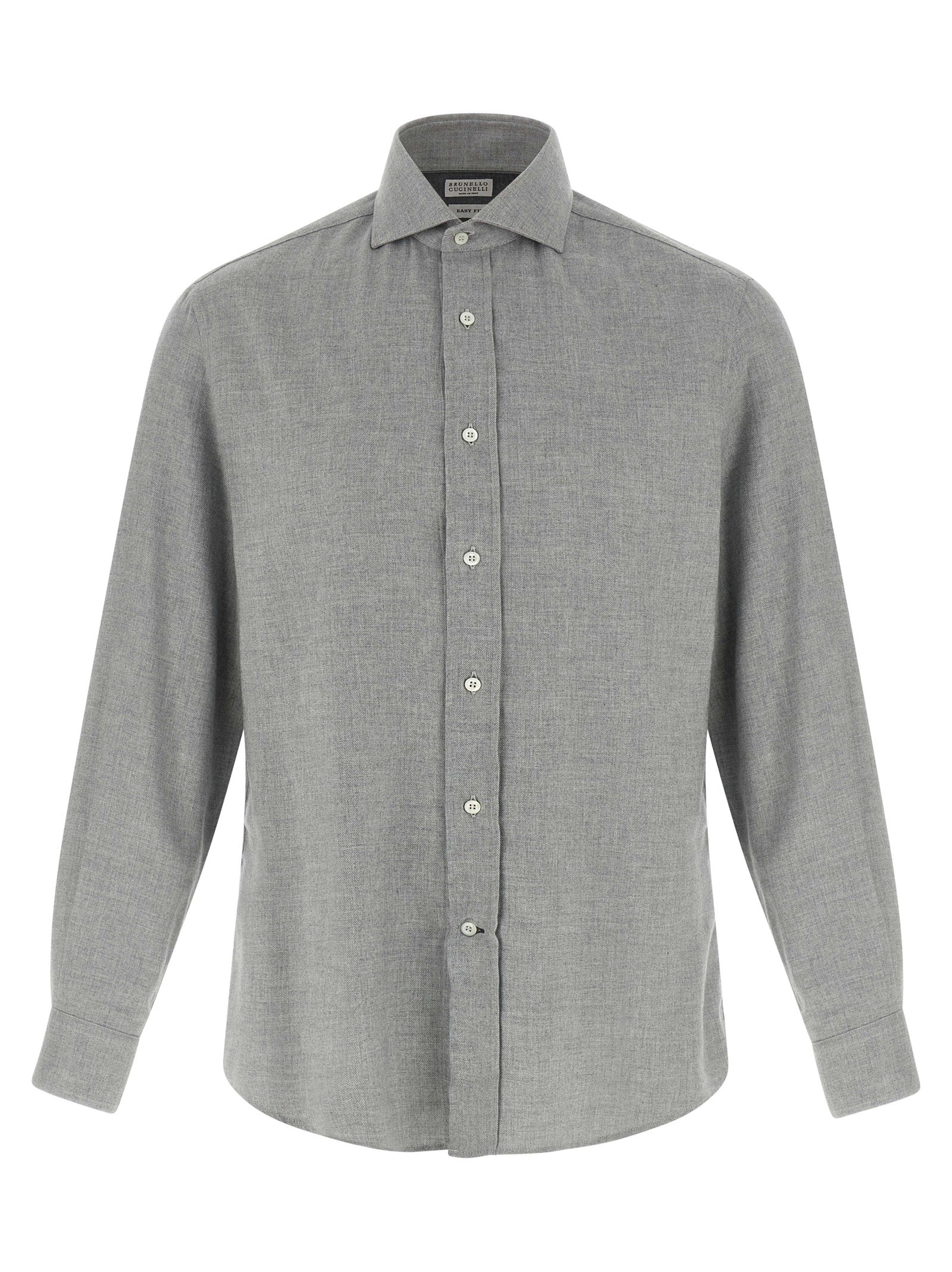Brunello Cucinelli Gray Cotton Men's Blouse