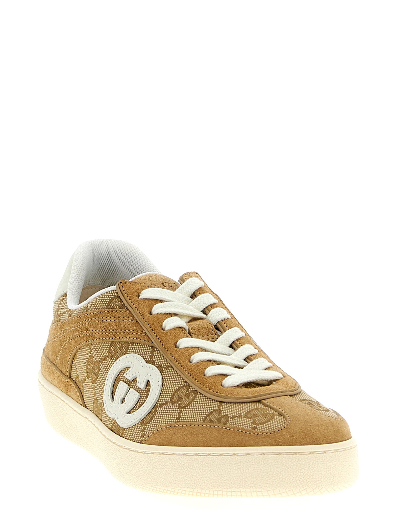 Gucci Beige Calfskin Low Top Women's Sneakers
