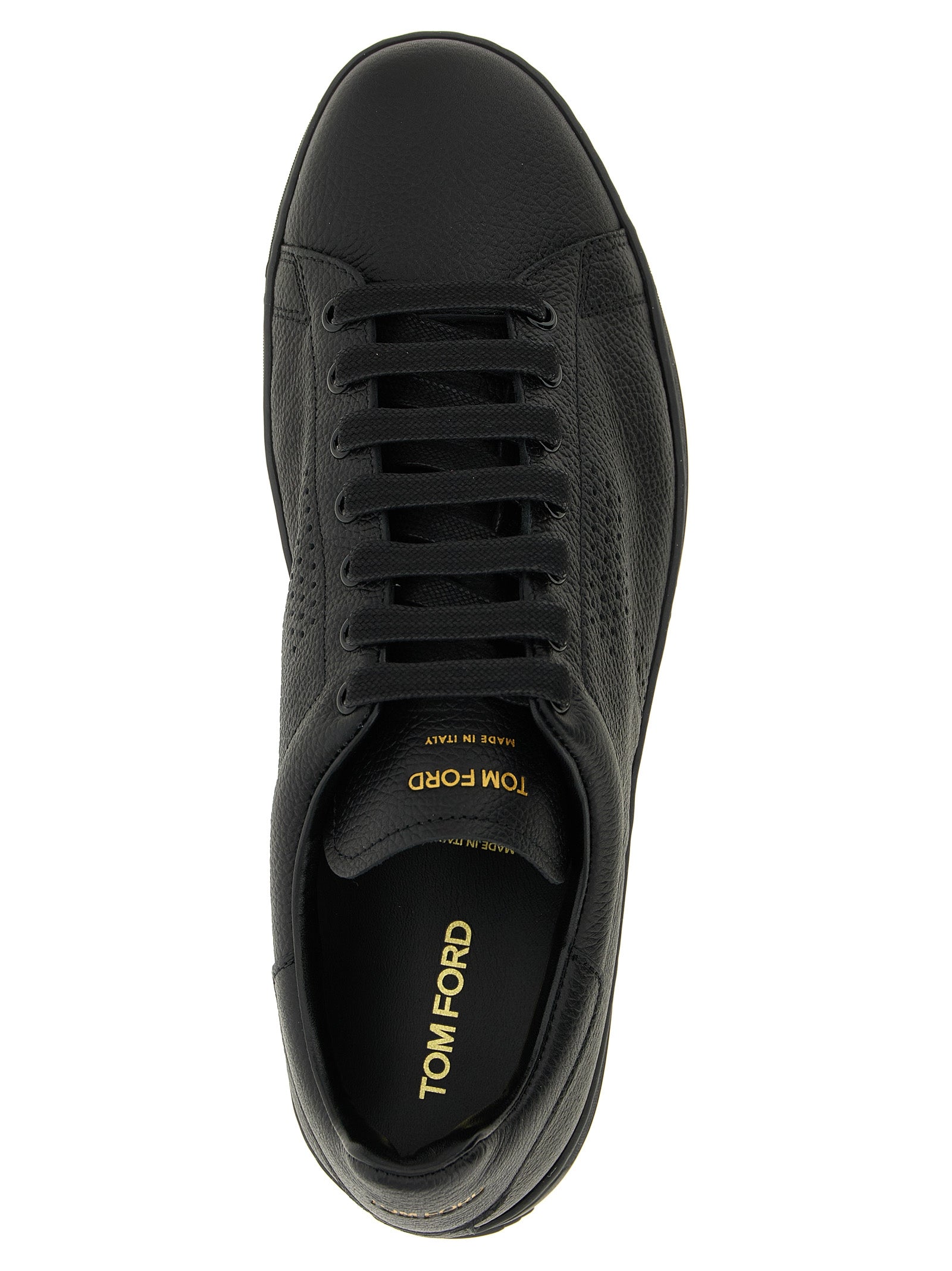 Tom Ford Black Leather Low Top Men's Sneakers