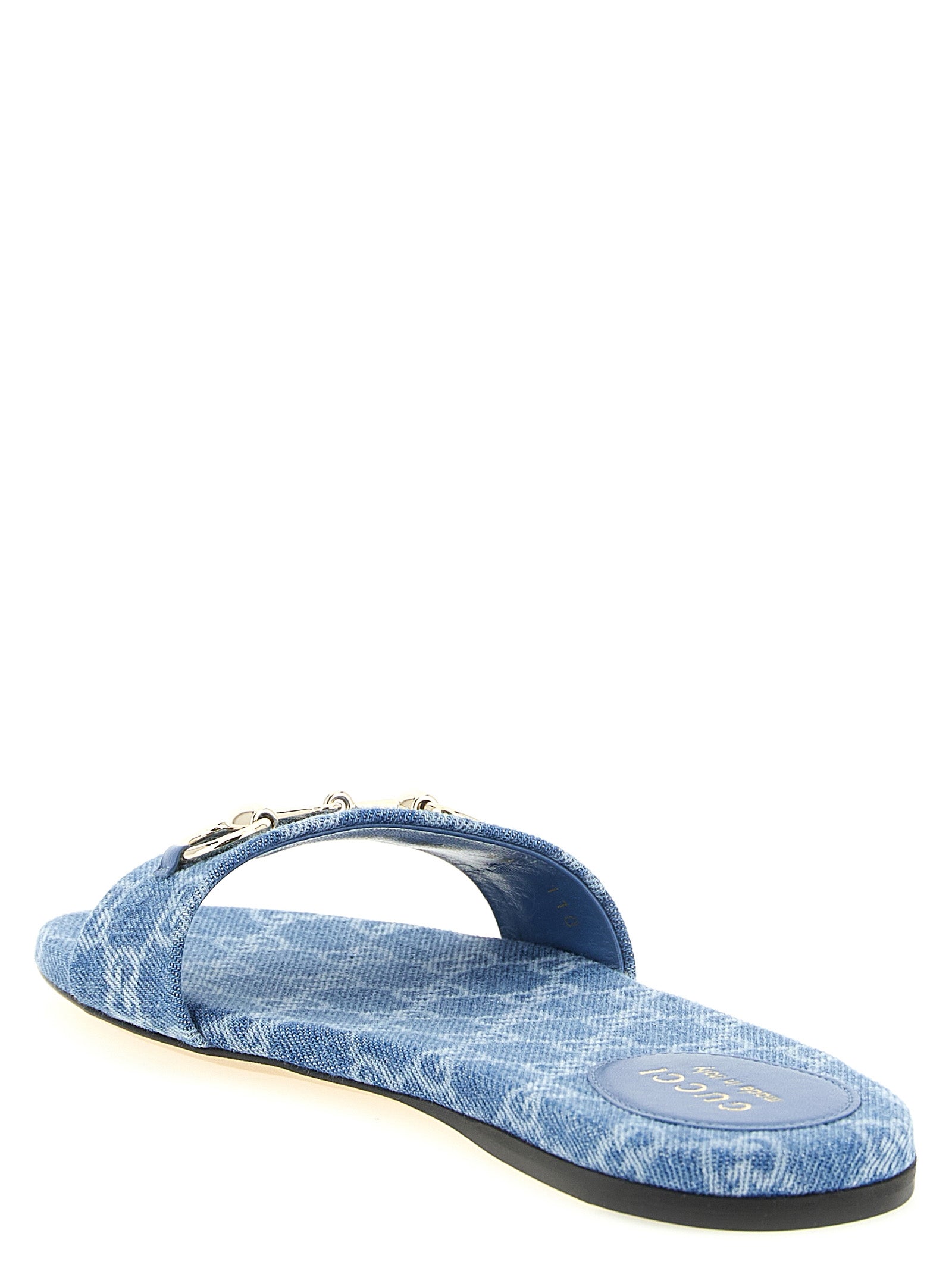 Gucci Blue Cotton Women's Slides