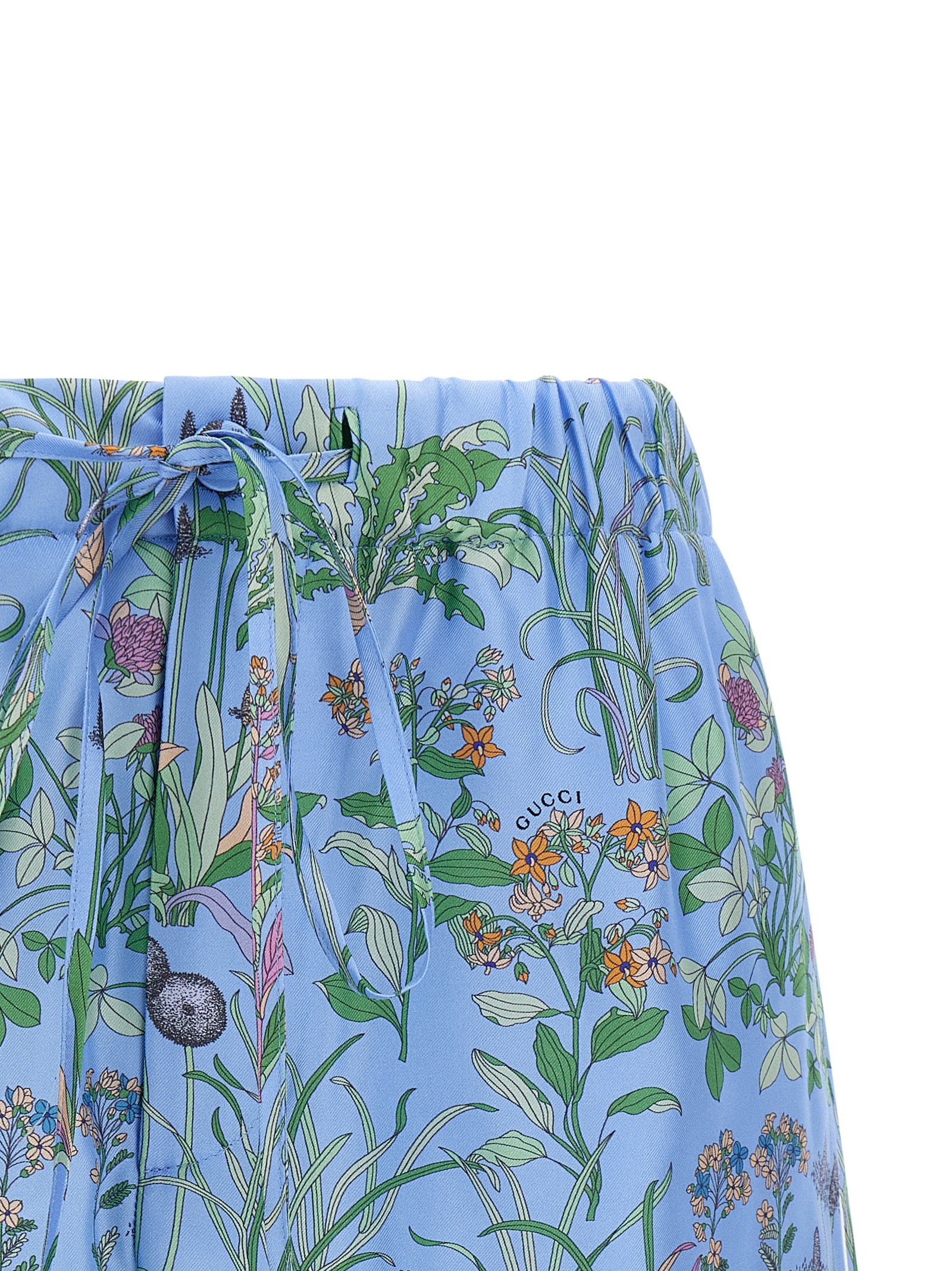 Gucci Blue Silk Bermuda Women's Shorts