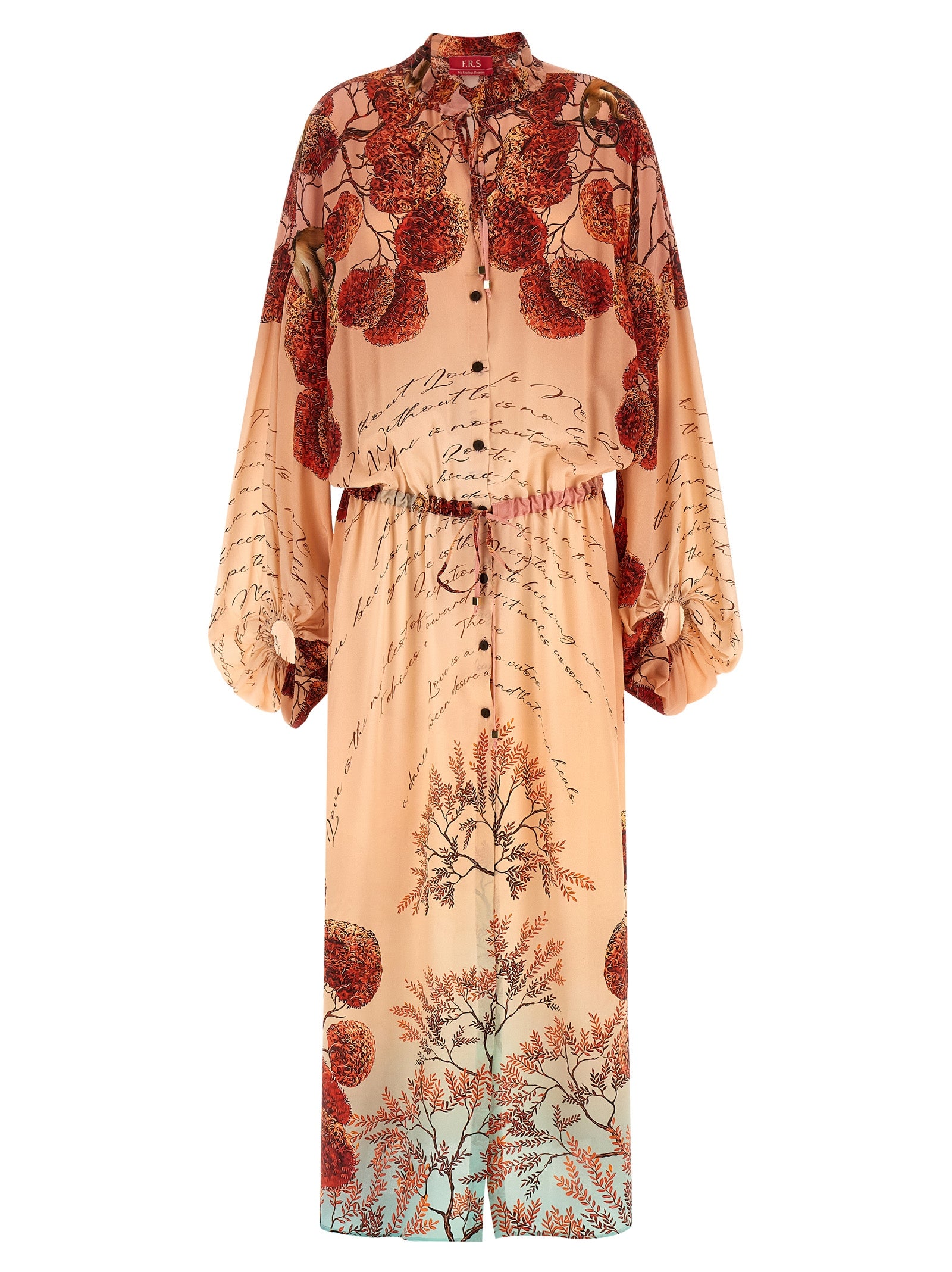 F.R.S. - FOR RESTLESS SLEEPERS Multicolor Silk Long Women's Dress