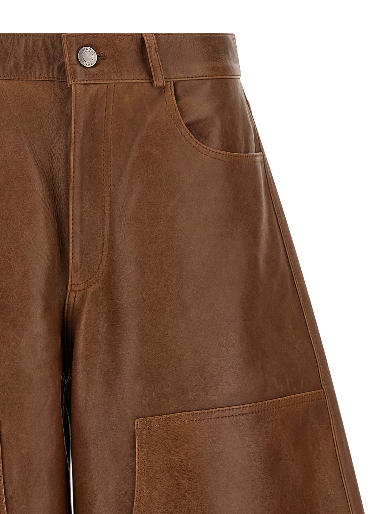 Haikure Brown Lambskin Bermuda Women's Shorts