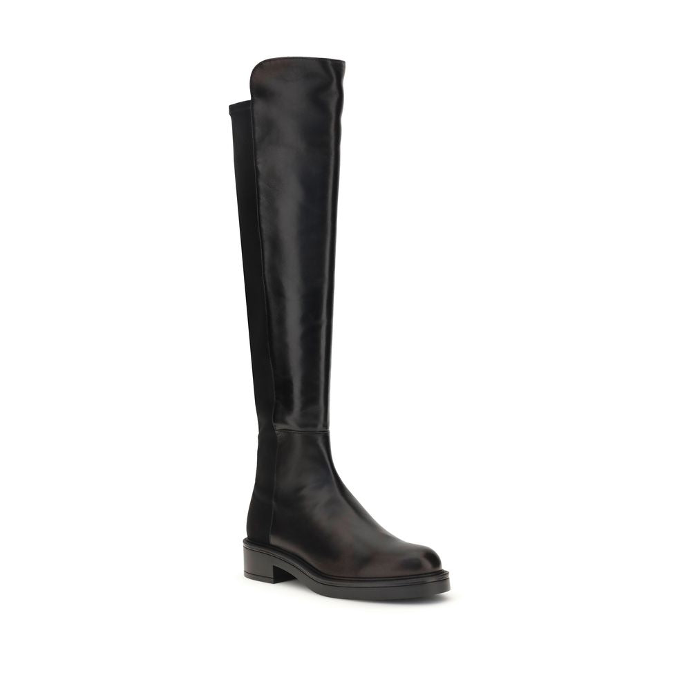 Stuart Weitzman Black Leather Over The Women's Knee
