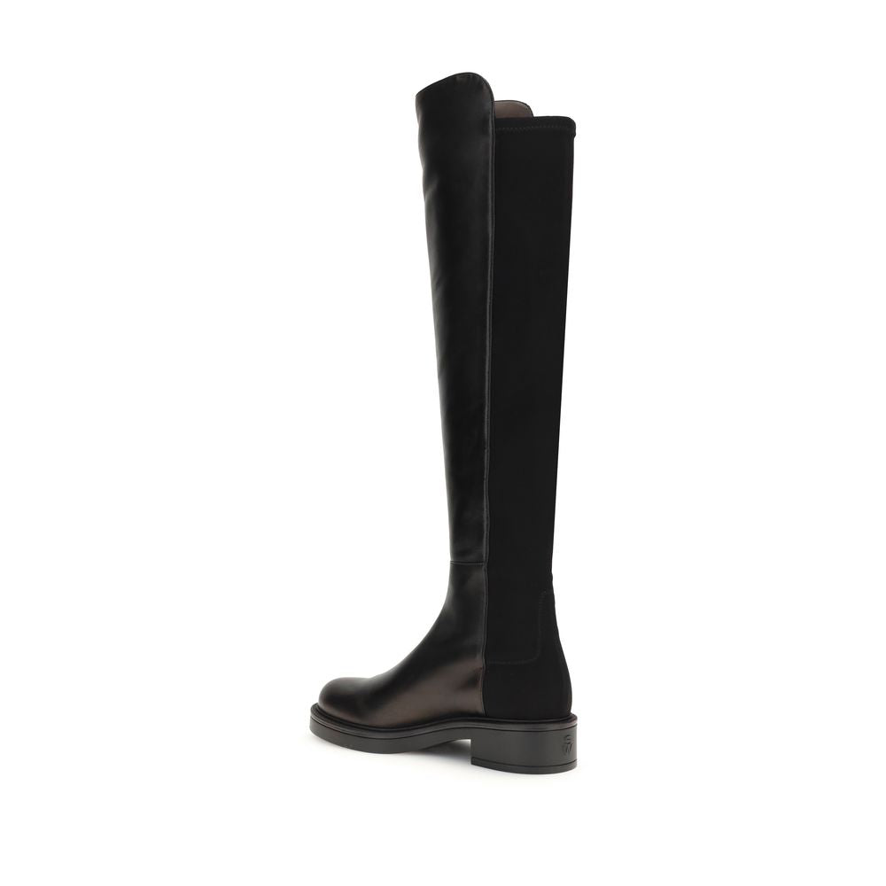 Stuart Weitzman Black Leather Over The Women's Knee