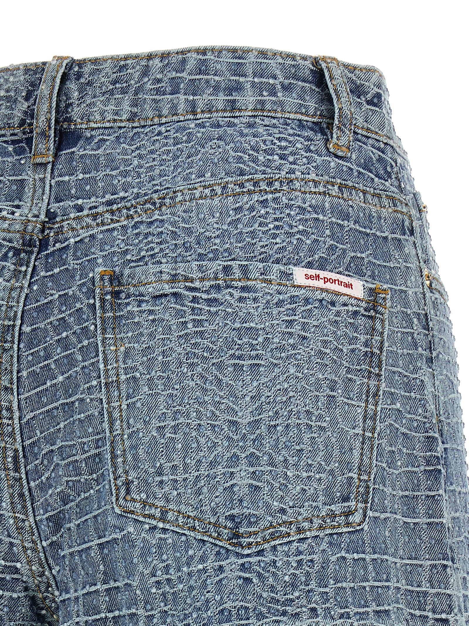 Self-Portrait Blue Cotton Bermuda Women's Shorts