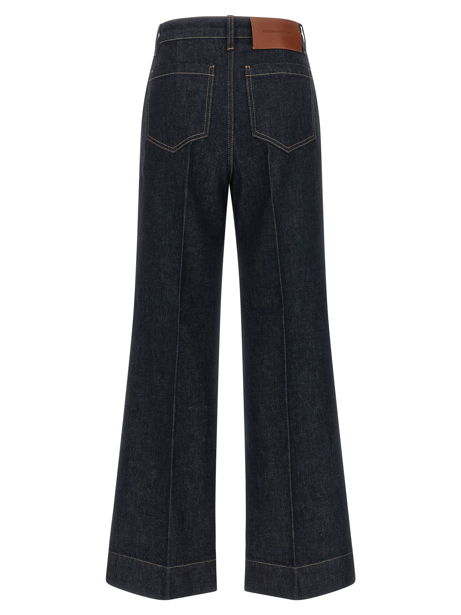 Victoria Beckham Blue Cotton Flared Women's Jeans
