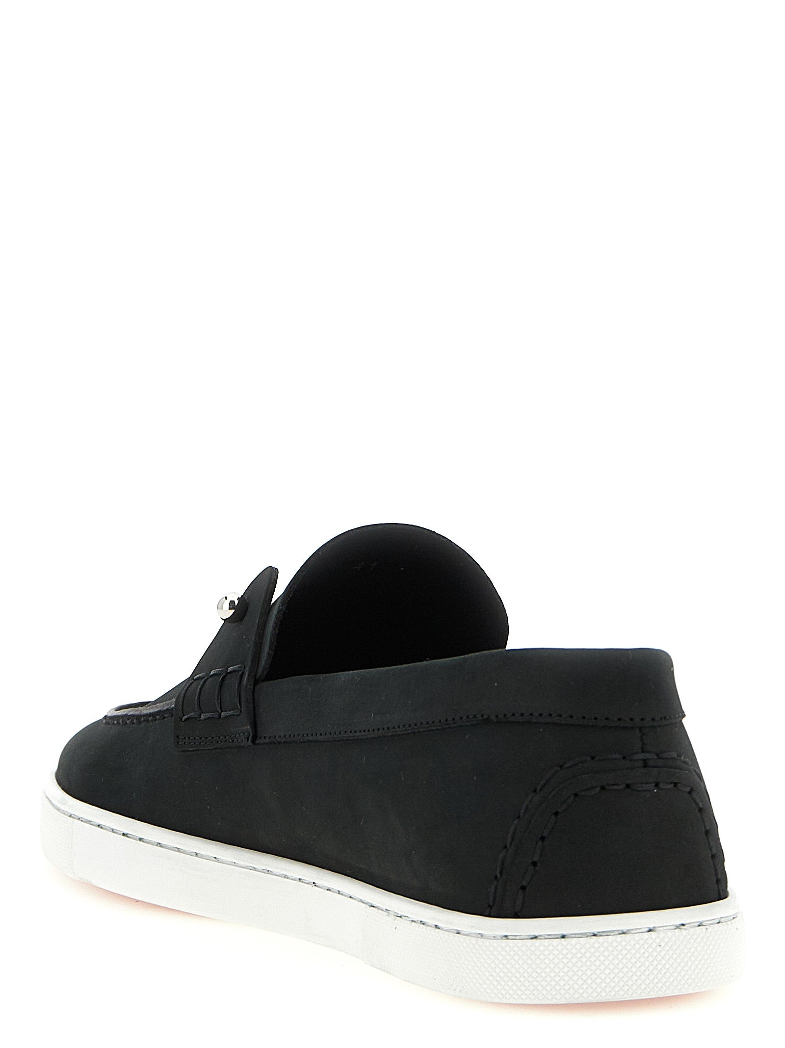 Christian Louboutin Black Calfskin Slip-On Men's Loafers