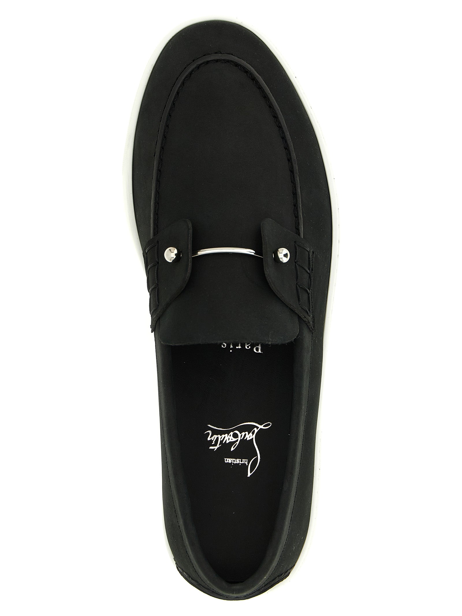 Christian Louboutin Black Calfskin Slip-On Men's Loafers
