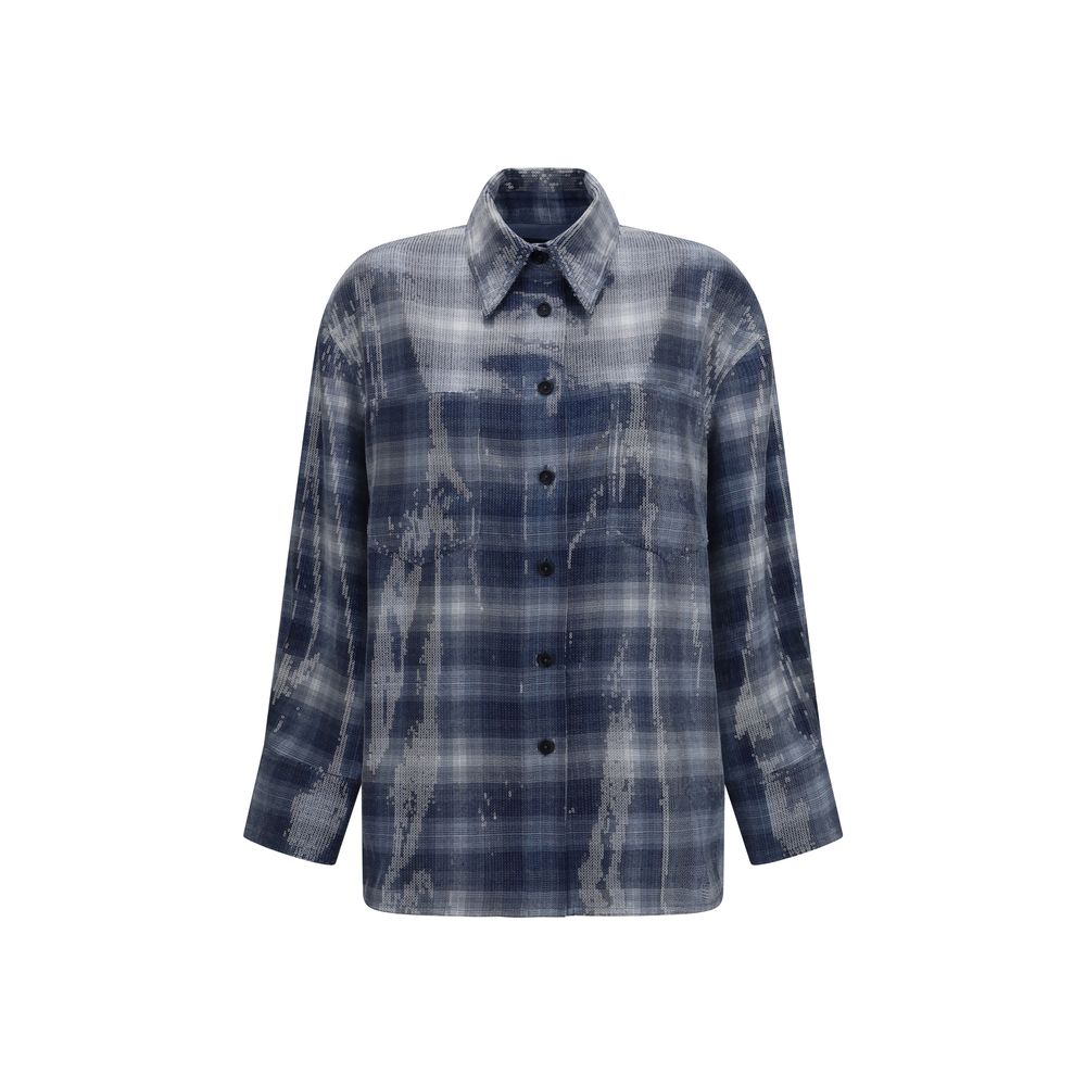 PINKO Blue Polyester Pattern Women's Shirt