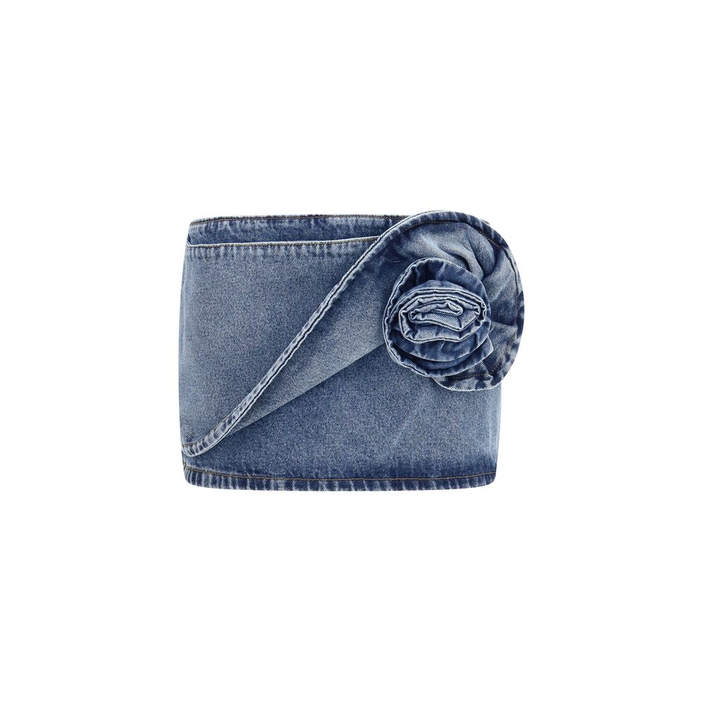 Magda Butrym Blue Cotton Mini Women's Skirt