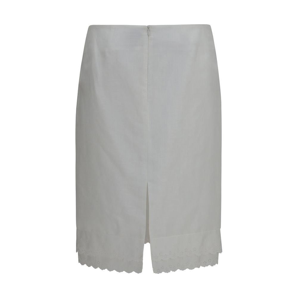 Magda Butrym White Cotton Midi Women's Skirt