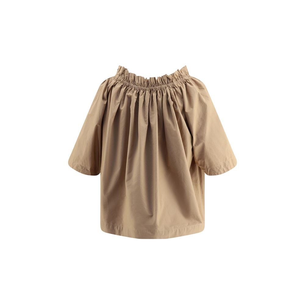 Saint Laurent Beige Cotton Shortsleeve Women's Shirt