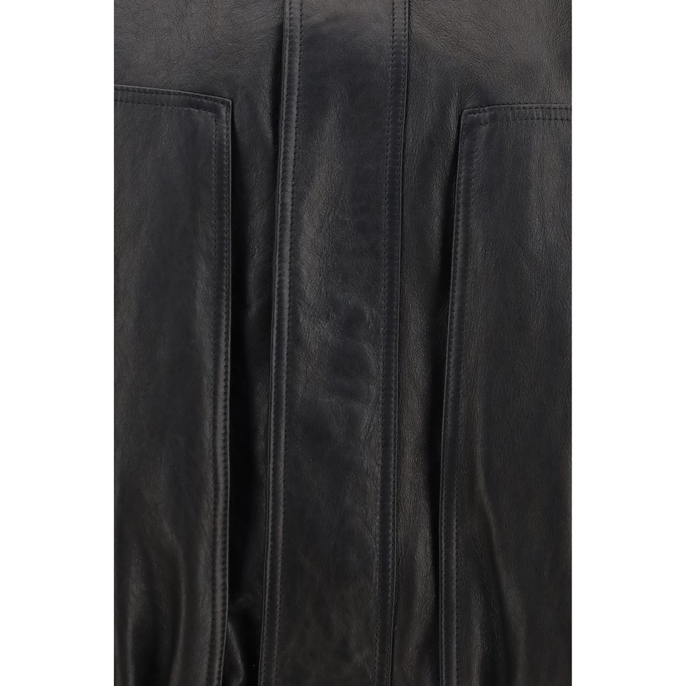 Magda Butrym Black Lambskin Leather Women's Jacket