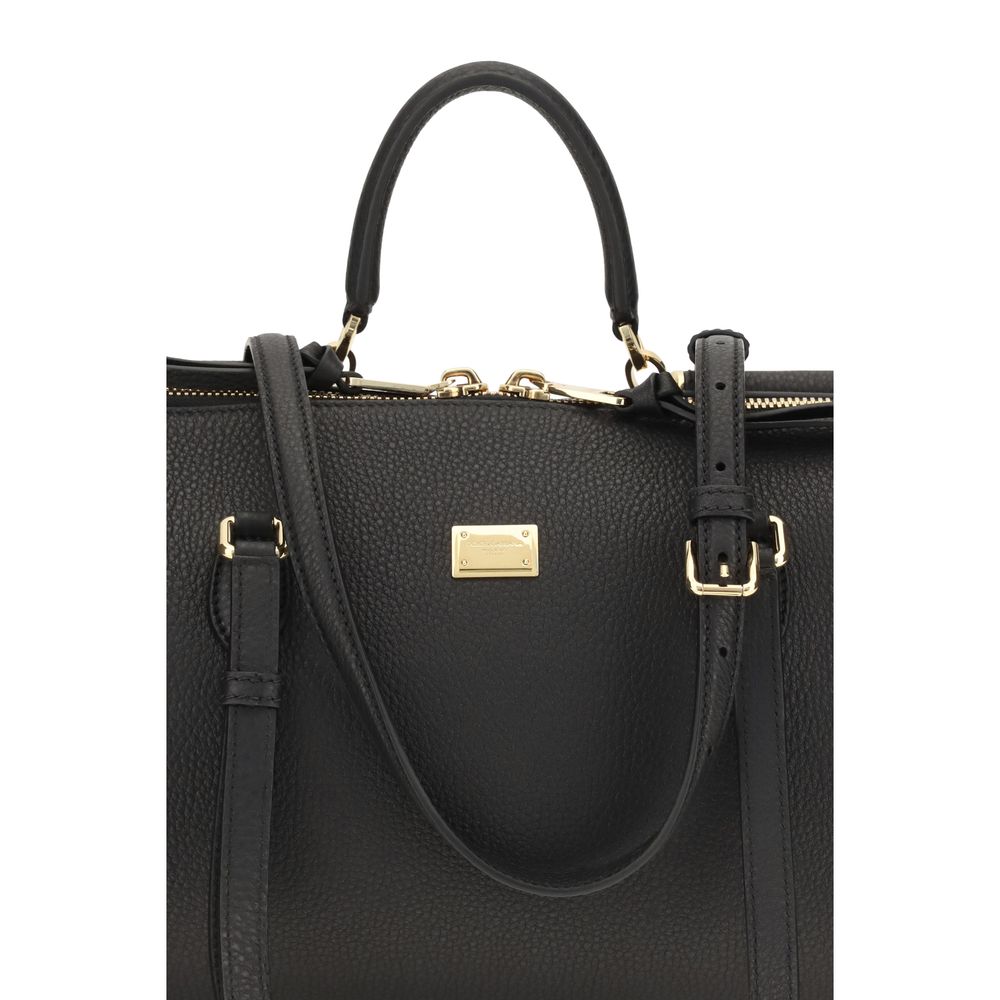 Dolce & Gabbana Black Calf Leather Bos Taurus Women's Handbag