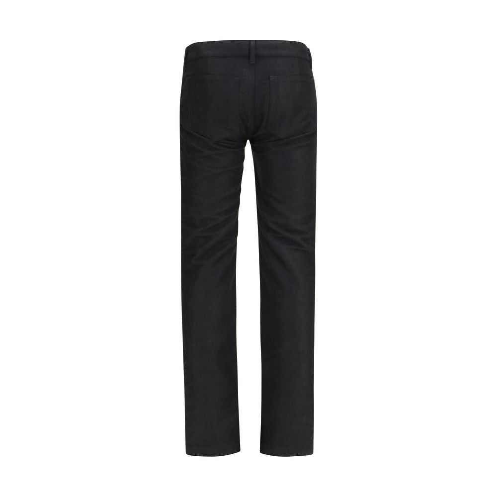 Rick Owens Black Wool Oves Aries Straight-Leg Men's Jeans