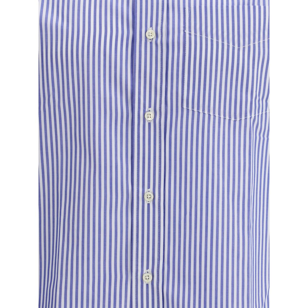 Deperlu Blue Cotton Pattern Men's Shirt