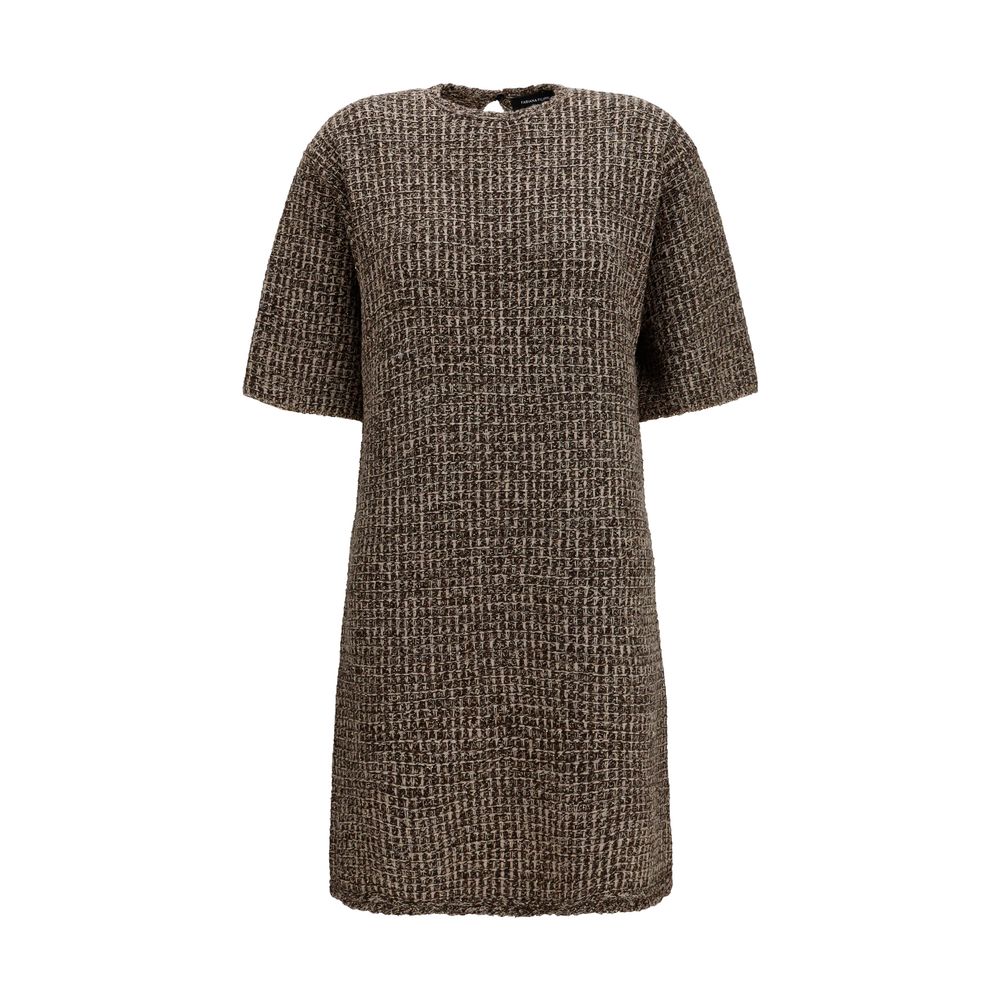 Fabiana Filippi Brown Wool Oves Aries Casual Women's Dress