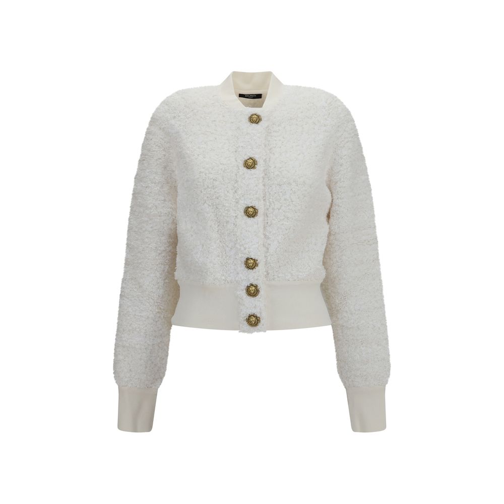 Balmain White Viscose Women's Bomber