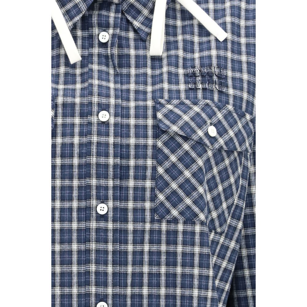 Miu Miu Blue Cotton Pattern Women's Shirt
