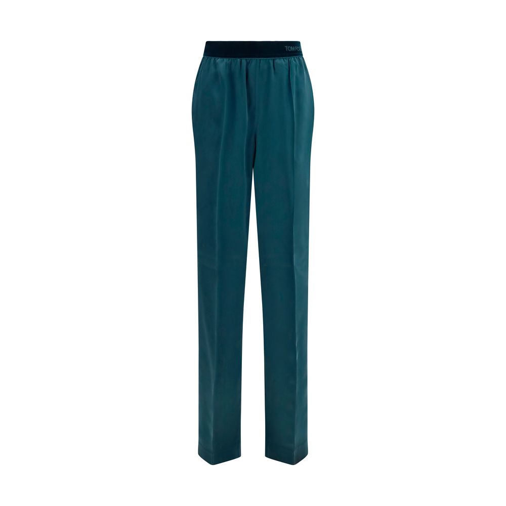 Tom Ford Blue Silk Casual Women's Pants