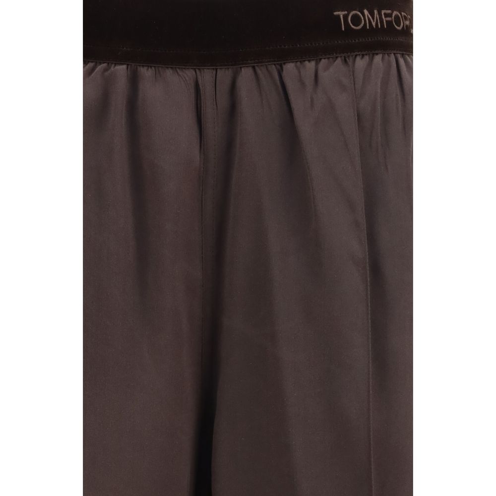 Tom Ford Brown Silk Casual Women's Pants