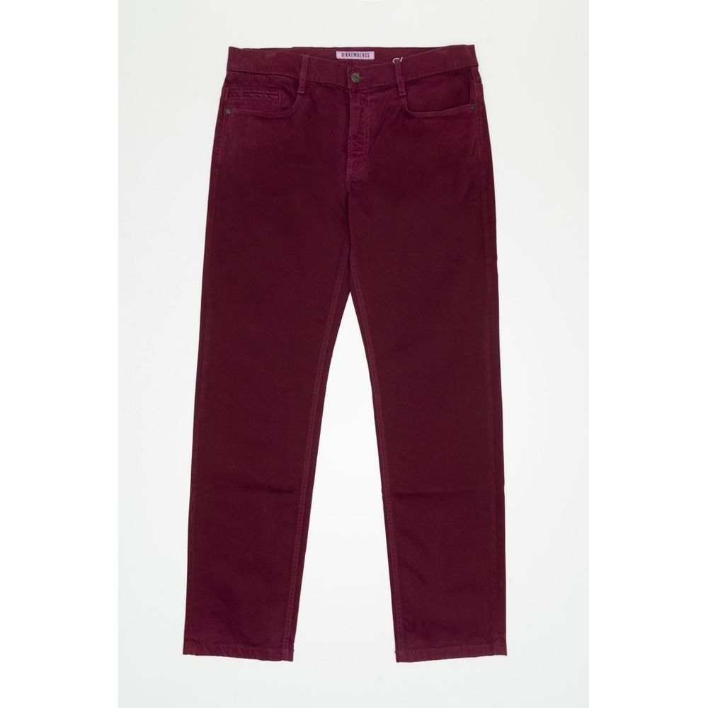 Bikkembergs Bordeaux Cotton Slim Fit Men's Jeans