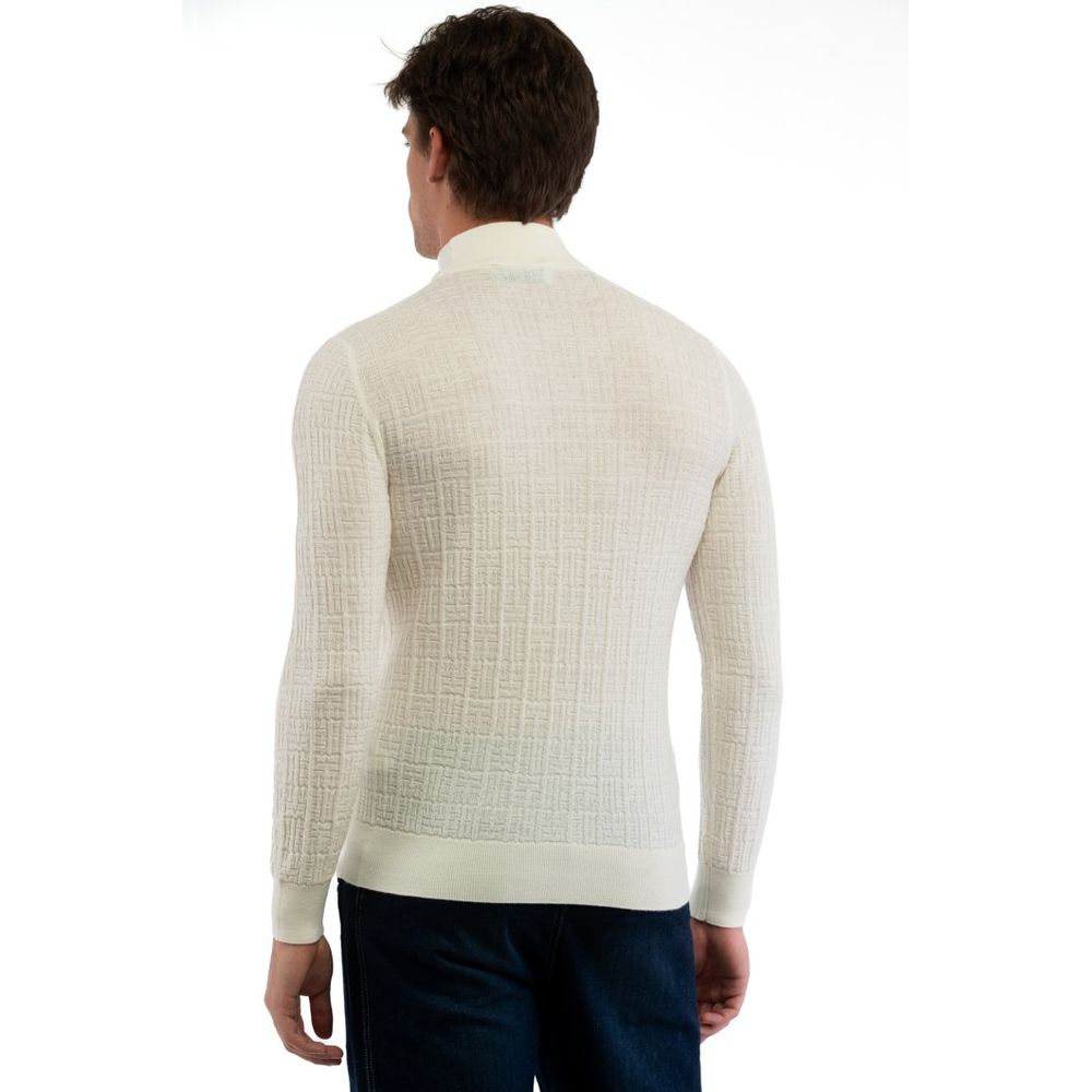 Bikkembergs White Wool Men's Turtleneck