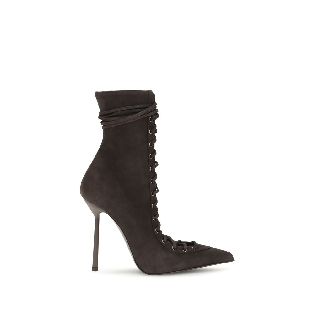 LE SILLA Brown Calf Leather Bos Taurus Lace-Up Women's Boots