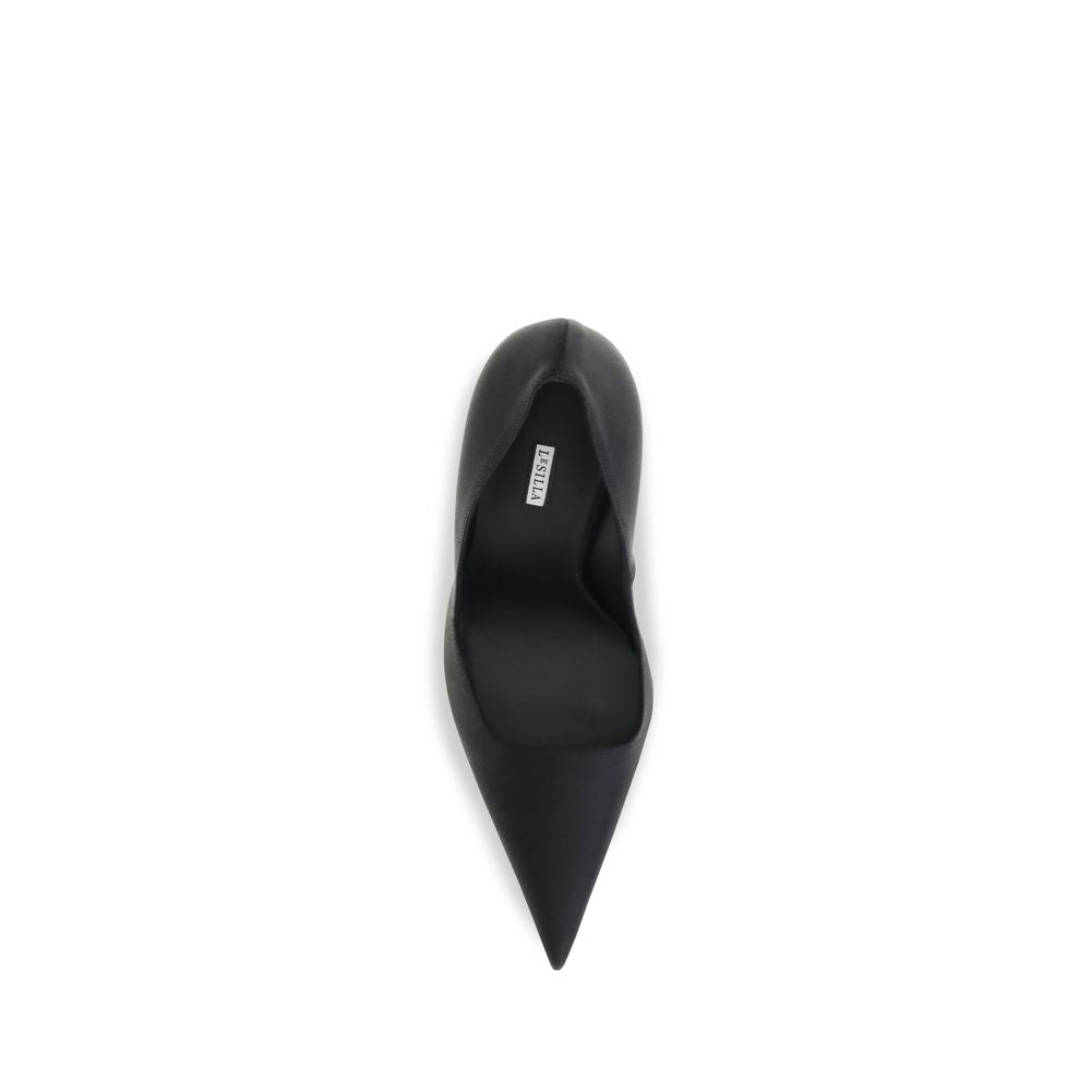 LE SILLA Black Calf Leather Bos Taurus High Heel Women's Pumps