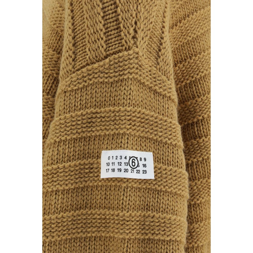 MM6 Beige Wool Oves Aries Men's Turtleneck