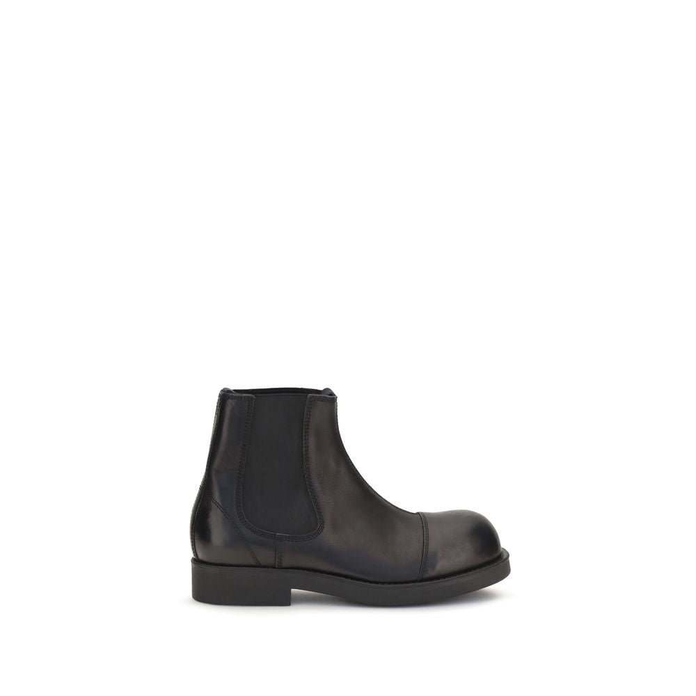MM6 Black Calf Leather Bos Taurus Chelsea Men's Boots