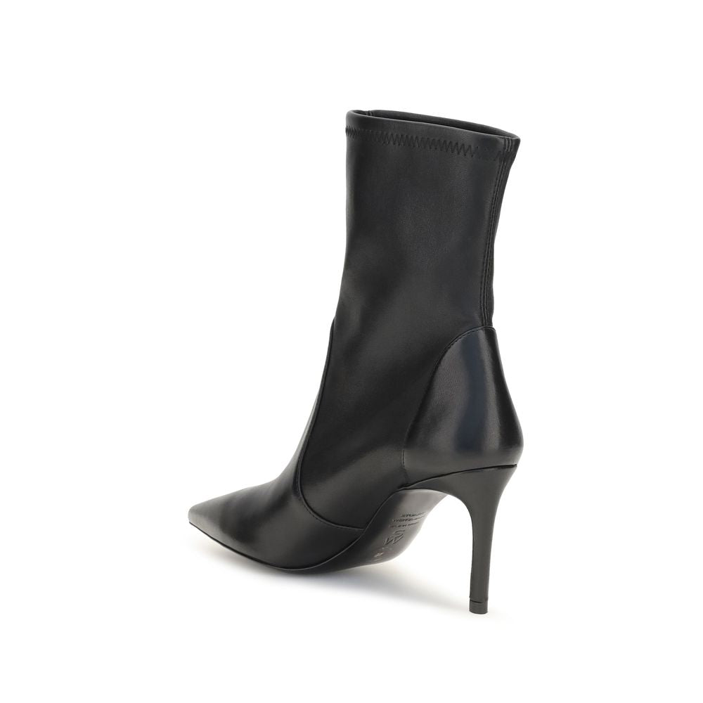 Stuart Weitzman Black Calf Leather Bos Taurus Ankle Women's Boots