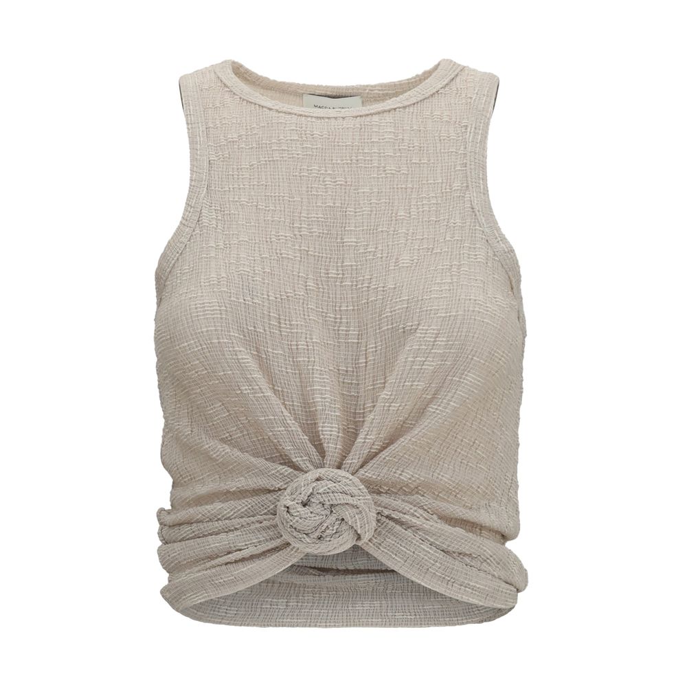 Magda Butrym Beige Lyocell Sleeveles Women's T-Shirt