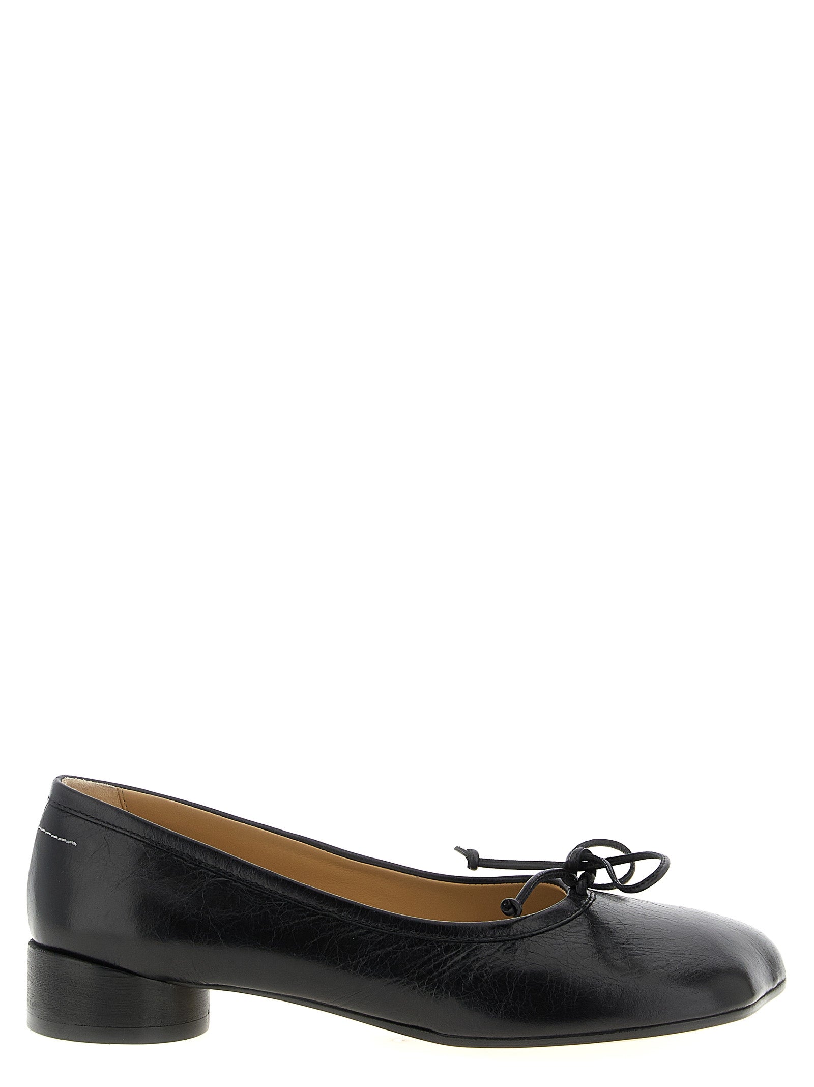 MM6 Maison Margiela Black Calfskin Mid Heel Women's Pumps