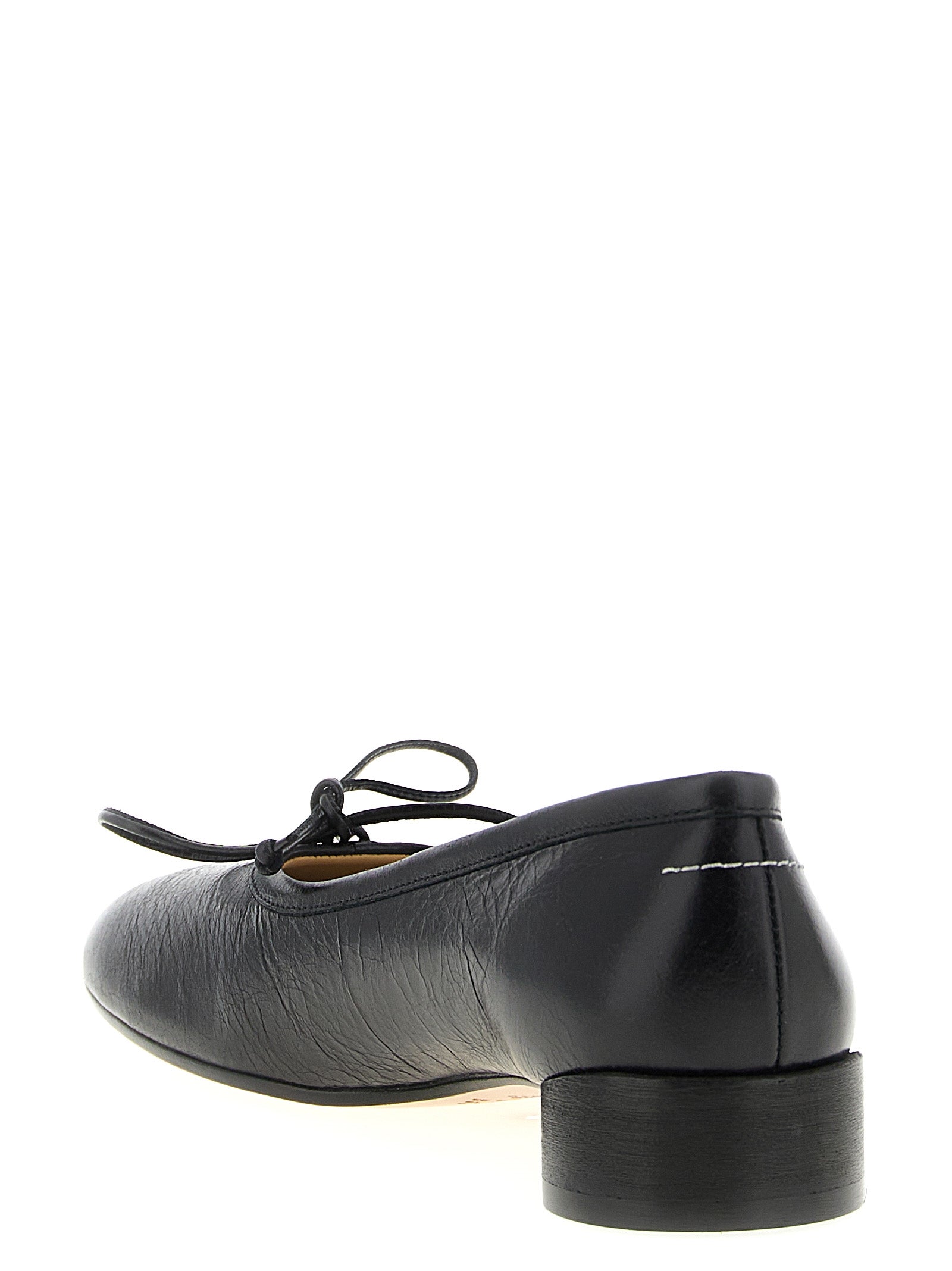 MM6 Maison Margiela Black Calfskin Mid Heel Women's Pumps