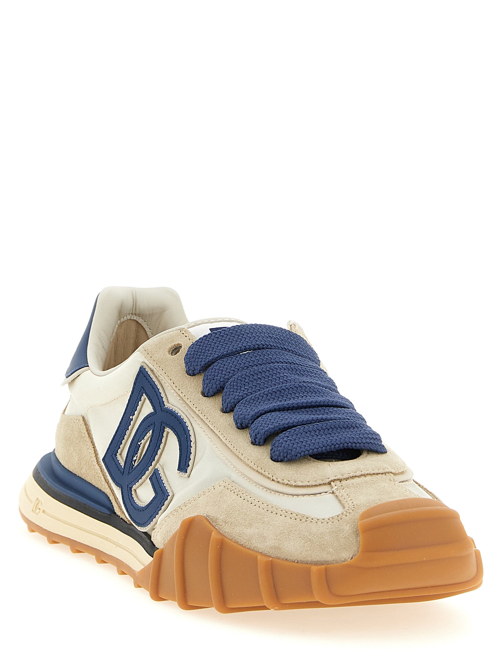 Dolce & Gabbana Blue Calfskin Athletic Men's Sneakers