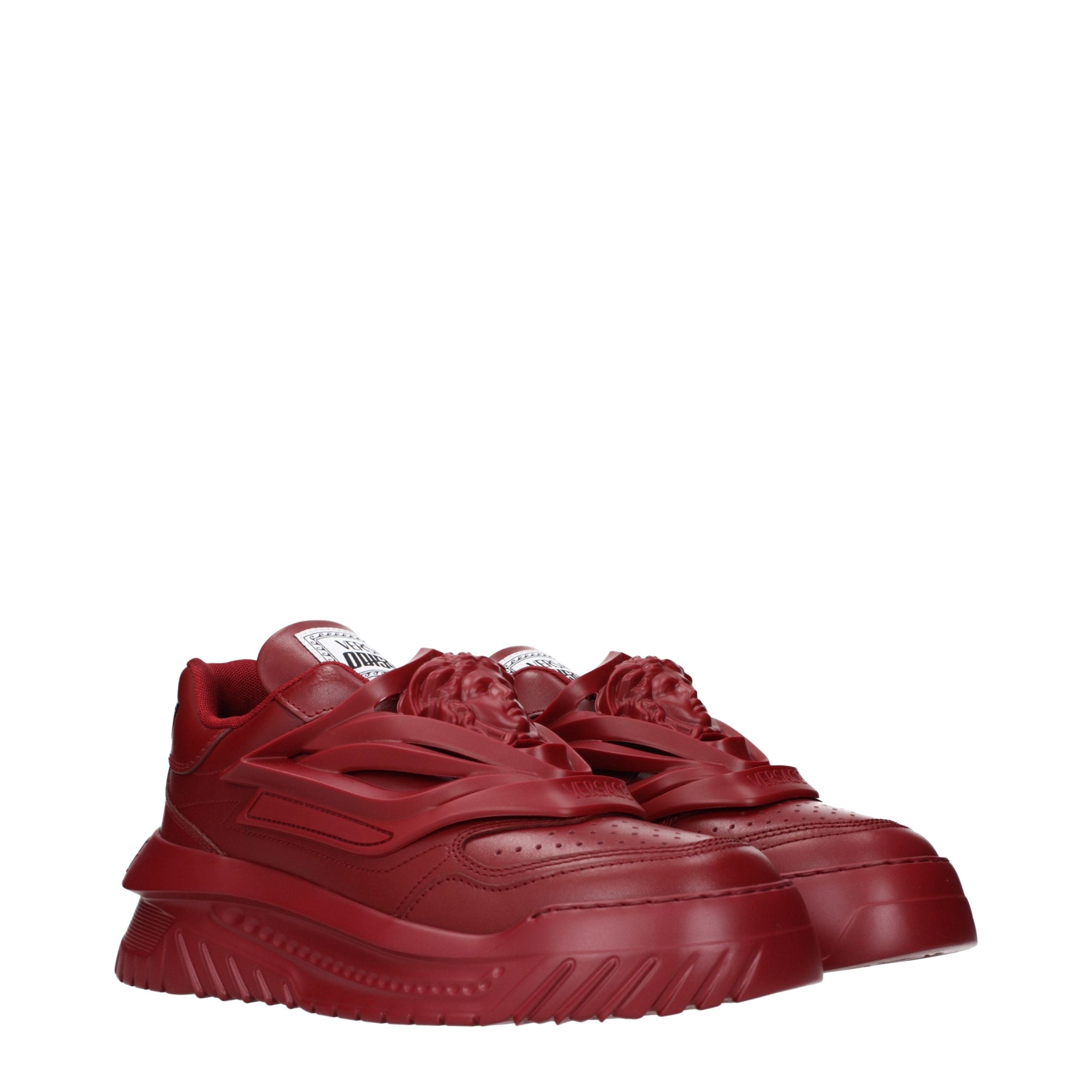 Versace Red Leather Chunky Men's Sneakers