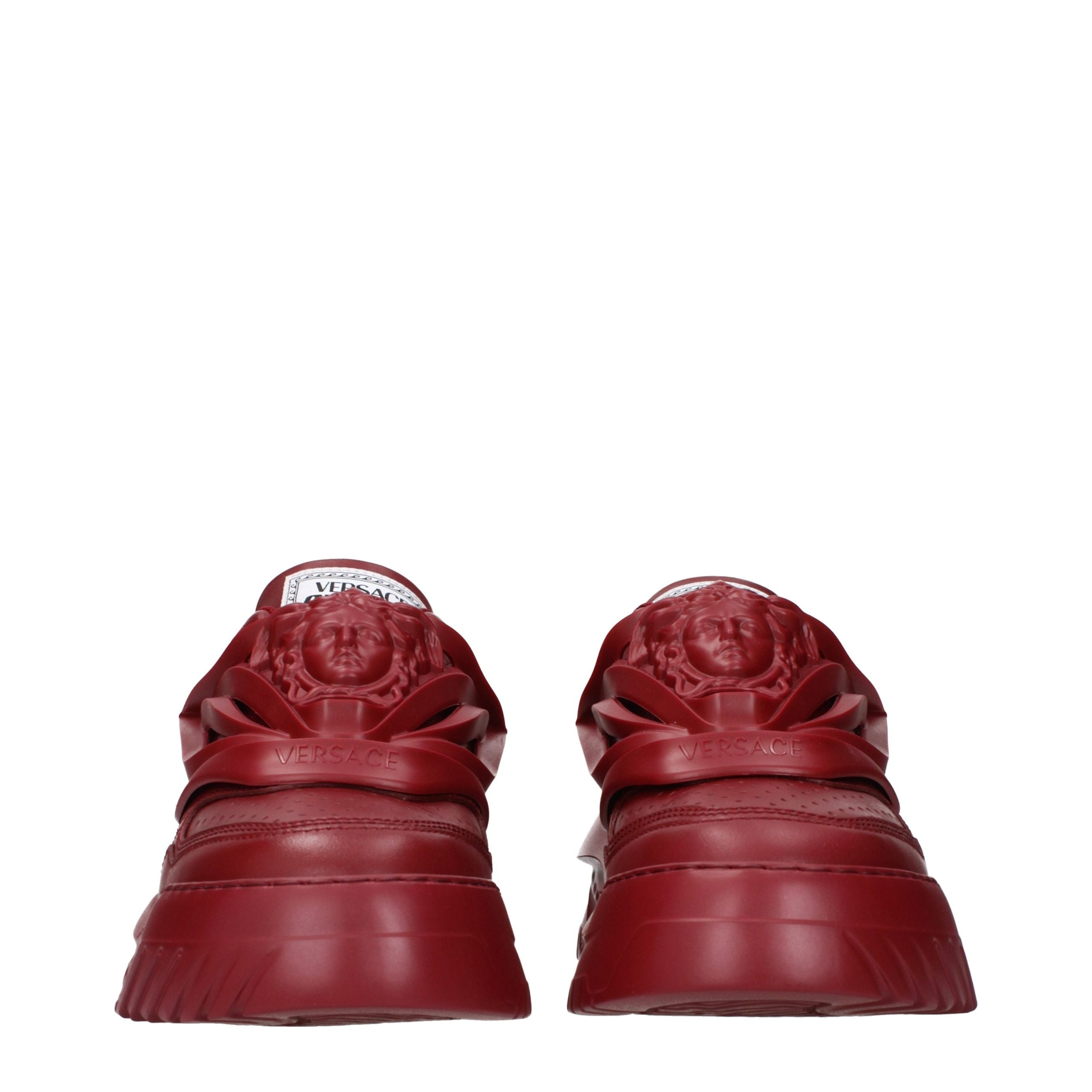 Versace Red Leather Chunky Men's Sneakers