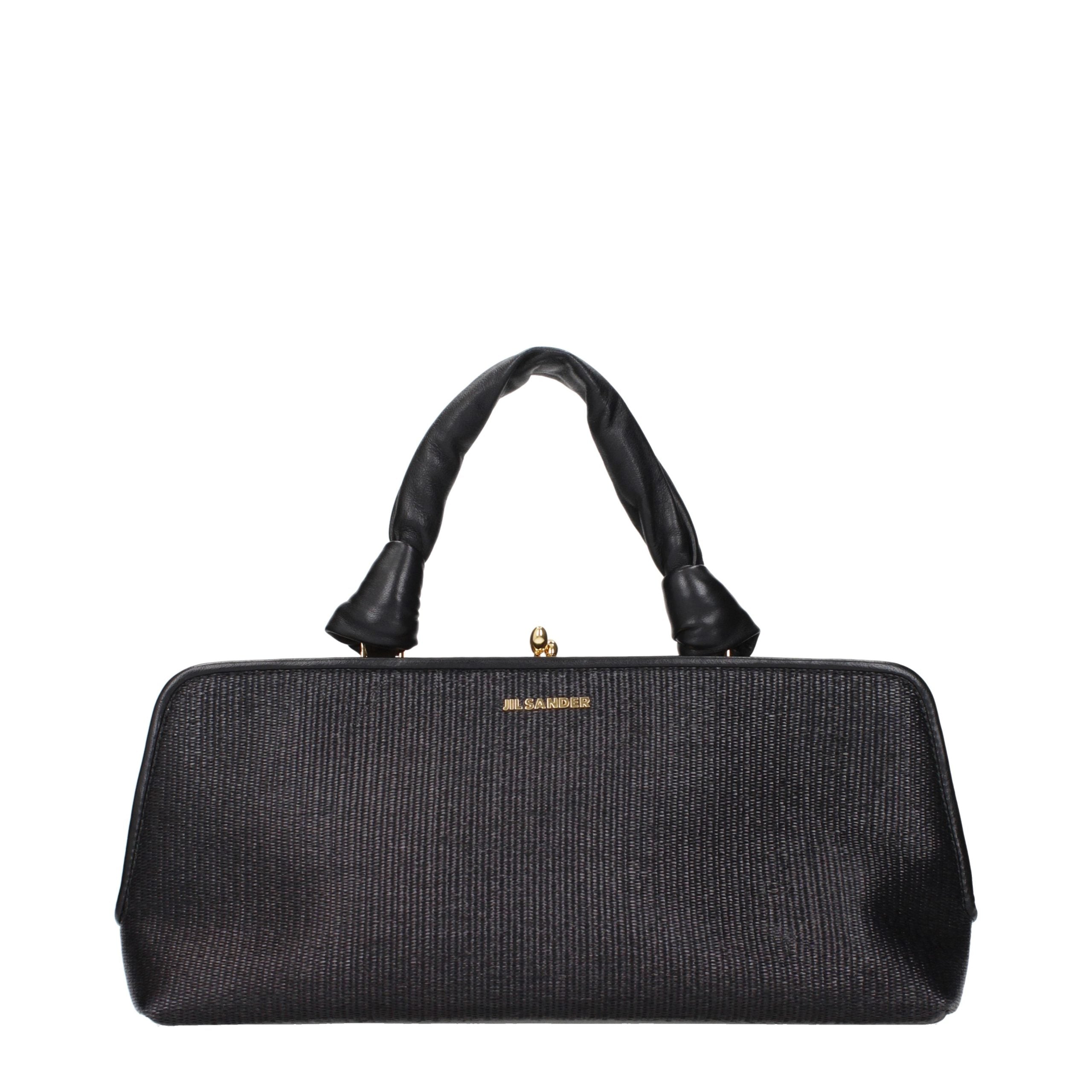 Jil Sander Black Raffia Women's Handbag