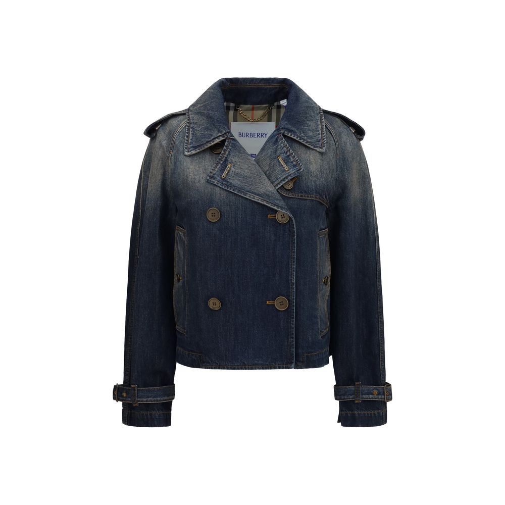 Burberry Blue Cotton Denim Women's Jacket