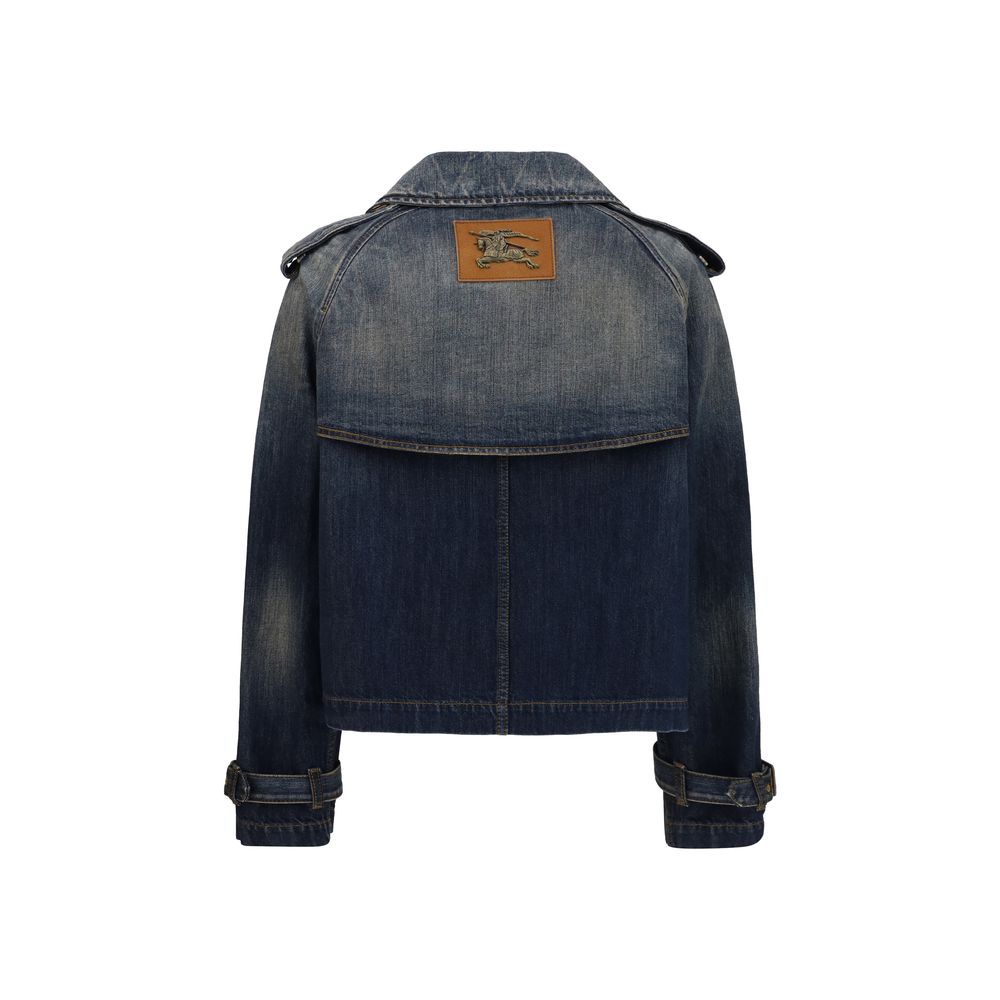 Burberry Blue Cotton Denim Women's Jacket