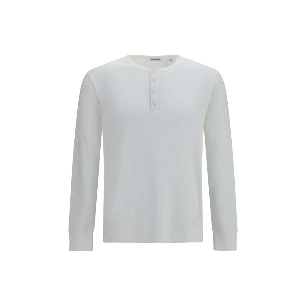 Burberry White Cotton Long Sleeve Men's T-Shirt