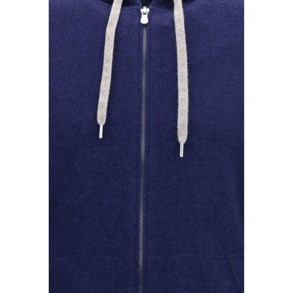 Brunello Cucinelli Blue Cashmere Men's Sweatshirt