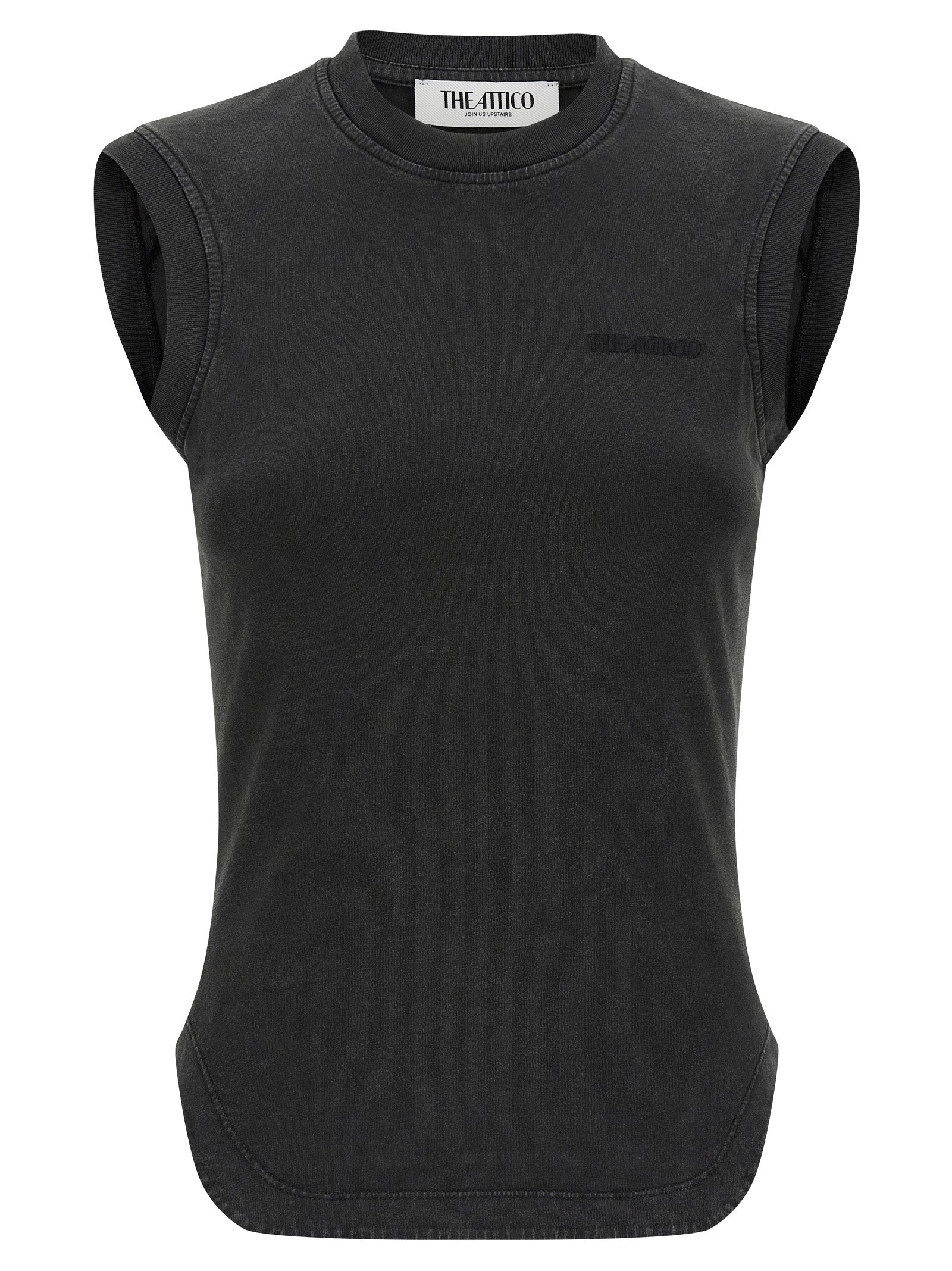 The Attico Black Cotton Sleeveles Women's T-Shirt