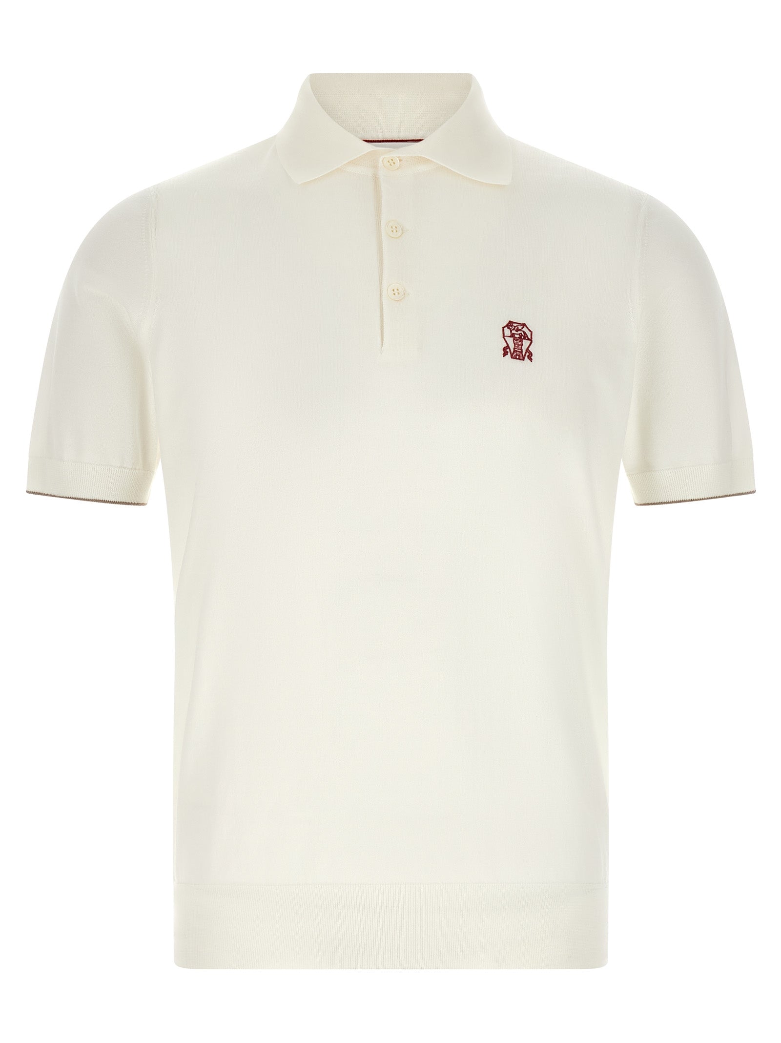 Brunello Cucinelli White Cotton Polo Men's Shirt