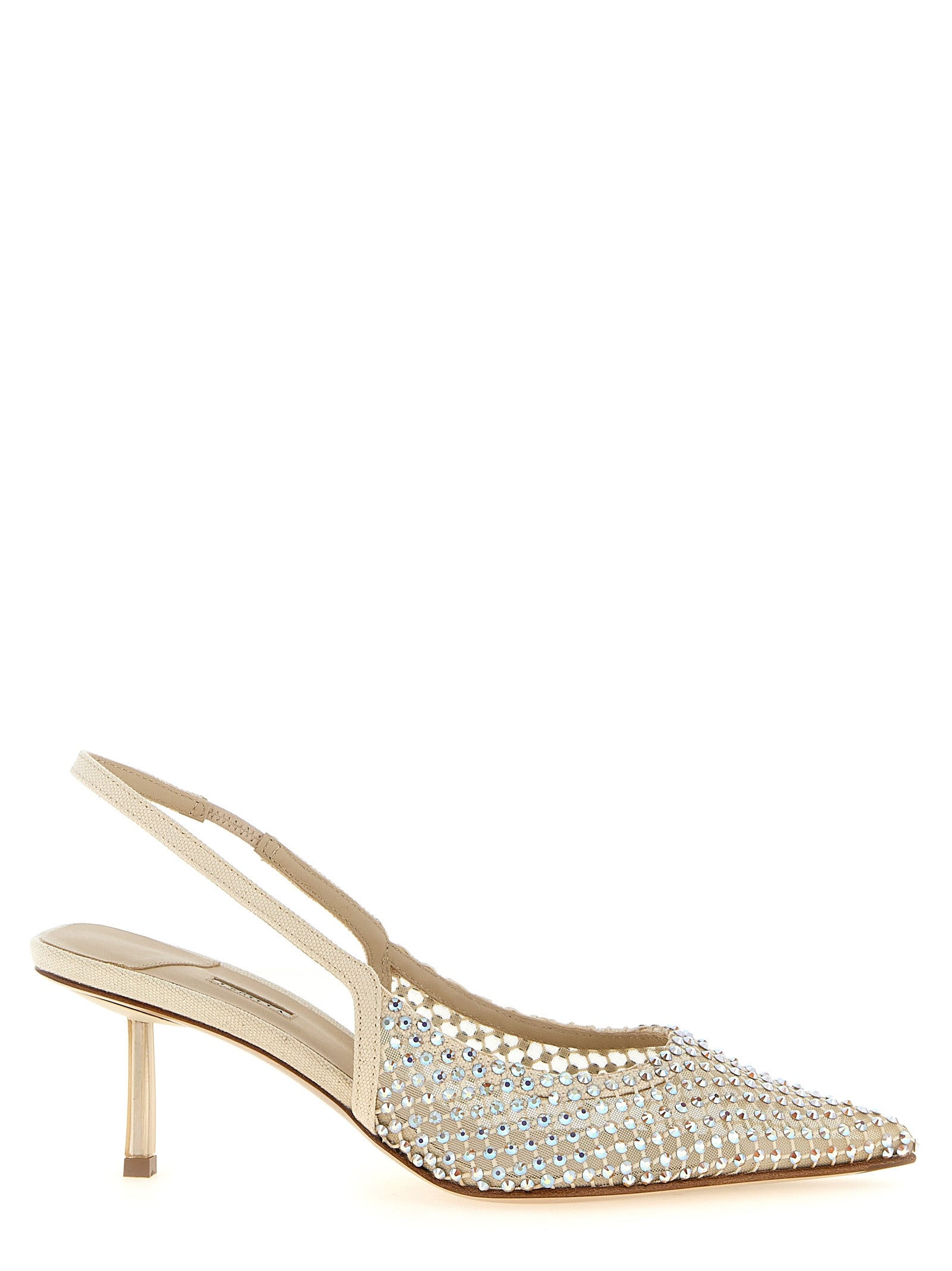 LE SILLA Beige Polyester Mid Heel Women's Pumps