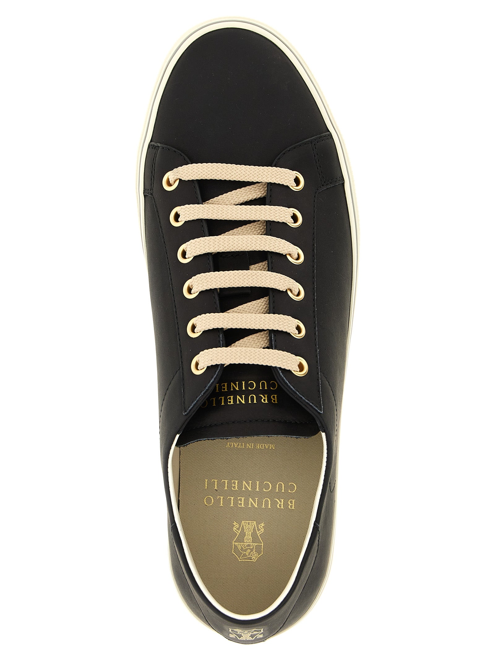 Brunello Cucinelli Black Calfskin Low Top Men's Sneakers