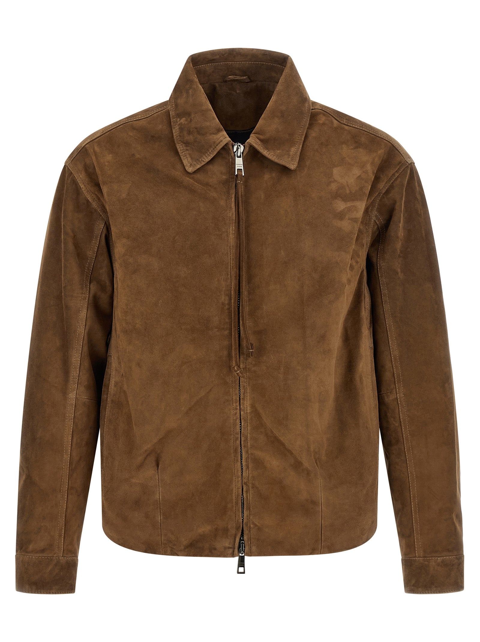 GIORGIO BRATO Brown Calfskin Leather Men's Jacket